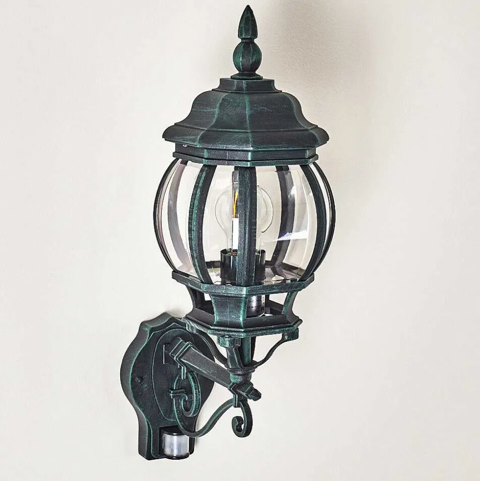 Applique Murale D'Exterieur Lentua Vert, Noir, 1 Lumiere, Detecteur De Mouvement