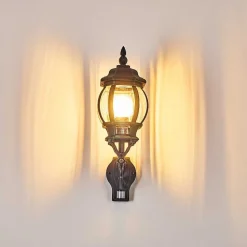 Applique Murale D'Exterieur Lentua Vert, Noir, 1 Lumiere, Detecteur De Mouvement