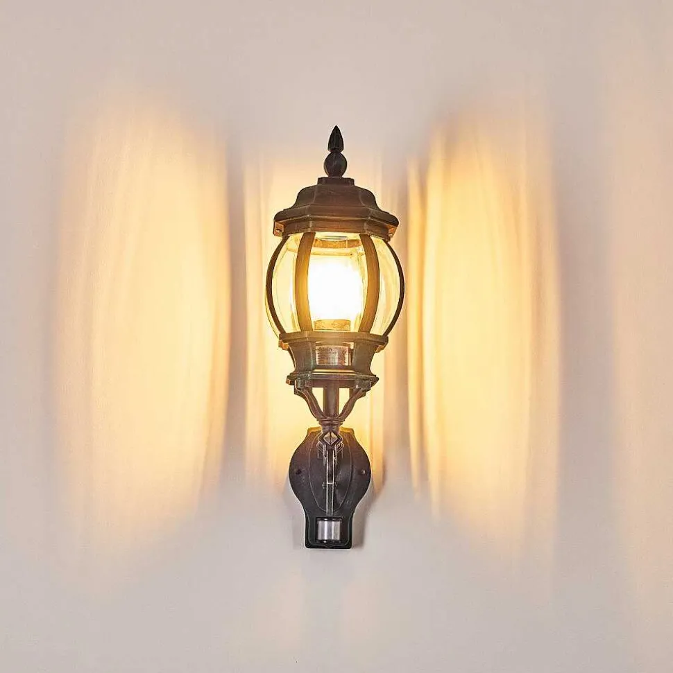 Applique Murale D'Exterieur Lentua Vert, Noir, 1 Lumiere, Detecteur De Mouvement