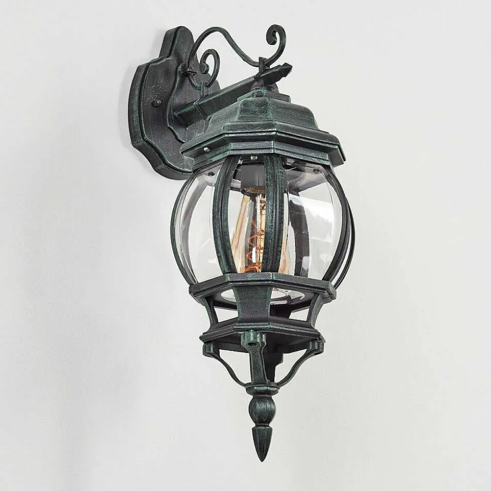 Applique Murale D'Exterieur Lentua Vert, Noir, 1 Lumiere