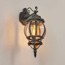 Applique Murale D'Exterieur Lentua Vert, Noir, 1 Lumiere