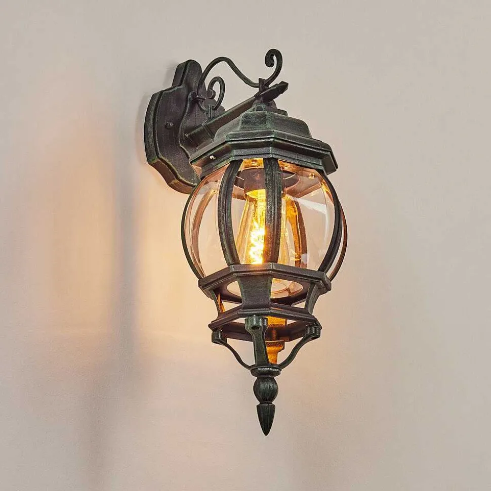 Applique Murale D'Exterieur Lentua Vert, Noir, 1 Lumiere