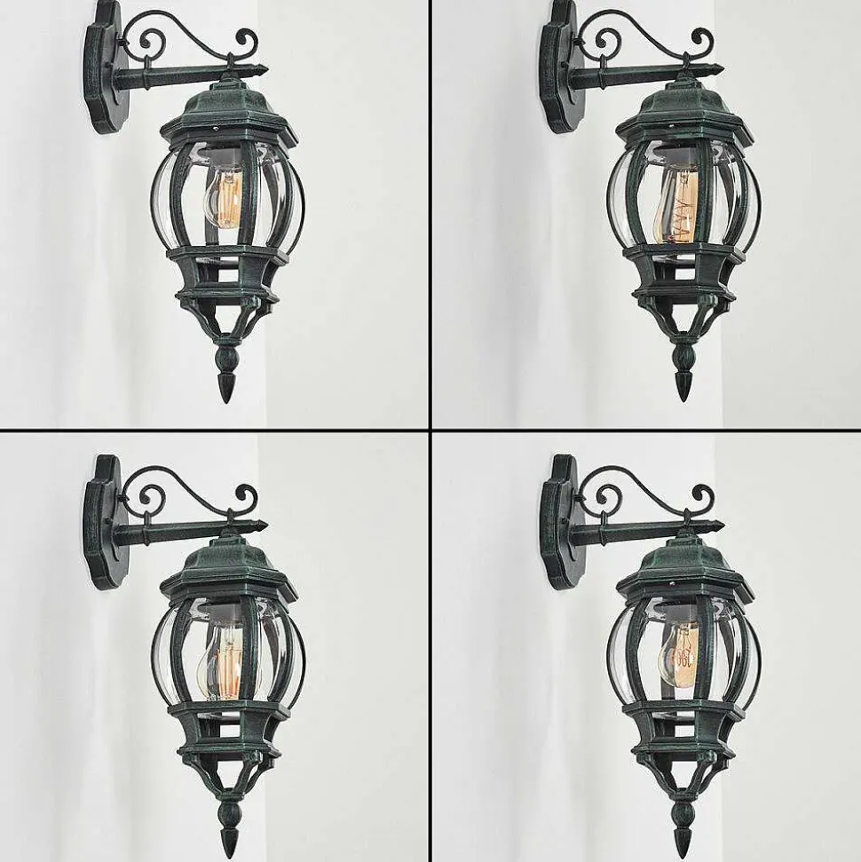 Applique Murale D'Exterieur Lentua Vert, Noir, 1 Lumiere