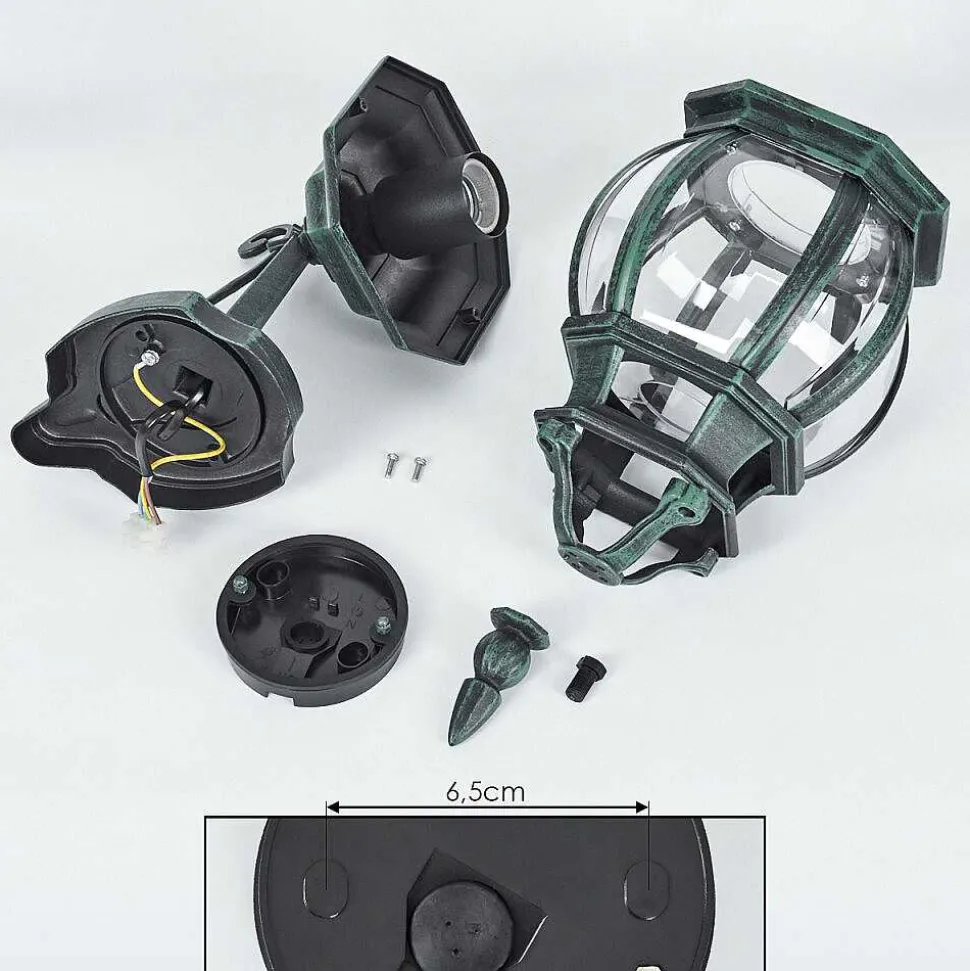 Applique Murale D'Exterieur Lentua Vert, Noir, 1 Lumiere