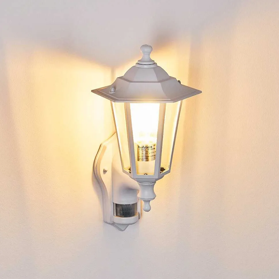 Applique Murale D'Exterieur Loria Blanc, 1 Lumiere, Detecteur De Mouvement