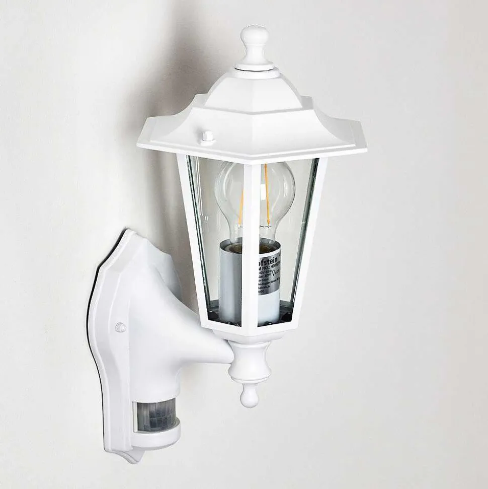 Applique Murale D'Exterieur Loria Blanc, 1 Lumiere, Detecteur De Mouvement