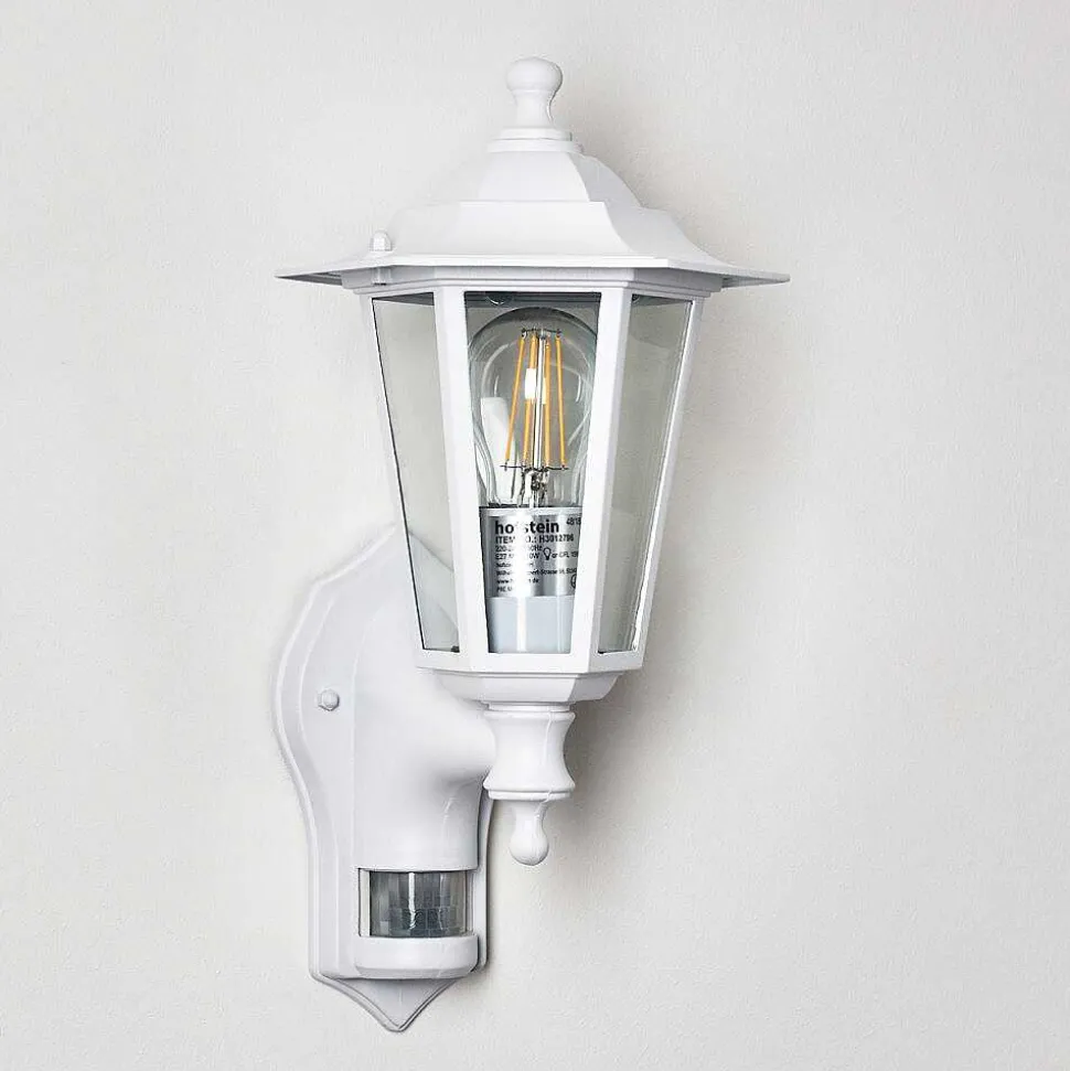 Applique Murale D'Exterieur Loria Blanc, 1 Lumiere, Detecteur De Mouvement
