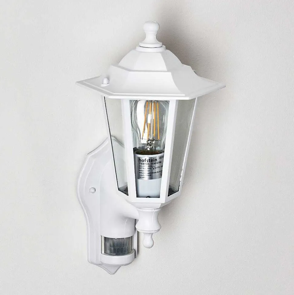 Applique Murale D'Exterieur Loria Blanc, 1 Lumiere, Detecteur De Mouvement