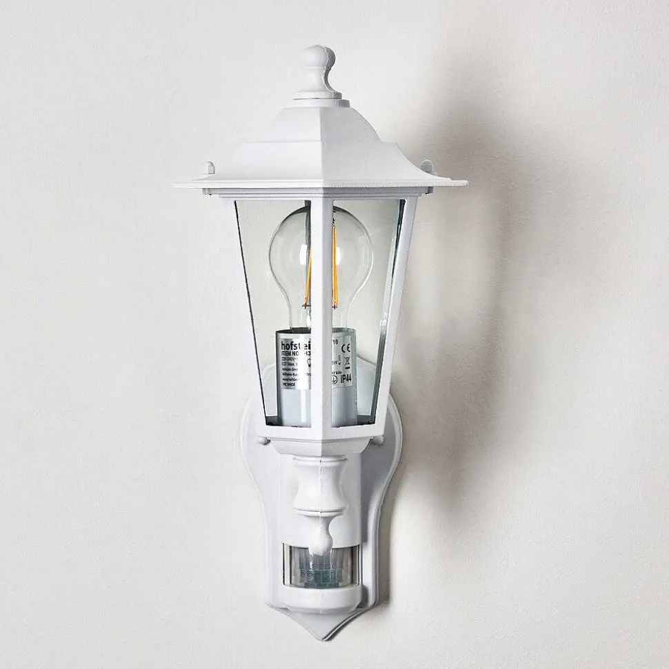 Applique Murale D'Exterieur Loria Blanc, 1 Lumiere, Detecteur De Mouvement
