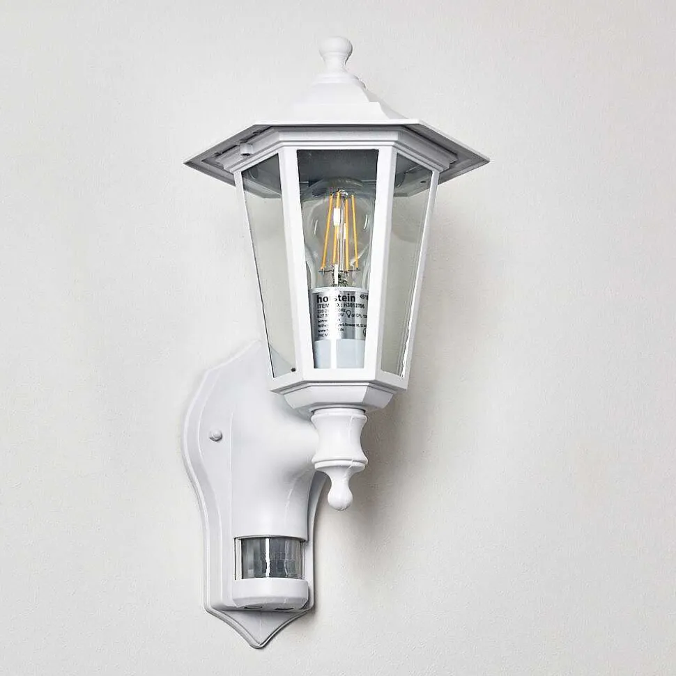 Applique Murale D'Exterieur Loria Blanc, 1 Lumiere, Detecteur De Mouvement