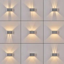 Applique Murale D'Exterieur Tamarin Led Gris, 1 Lumiere