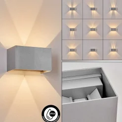 Applique Murale D'Exterieur Tamarin Led Gris, 1 Lumiere