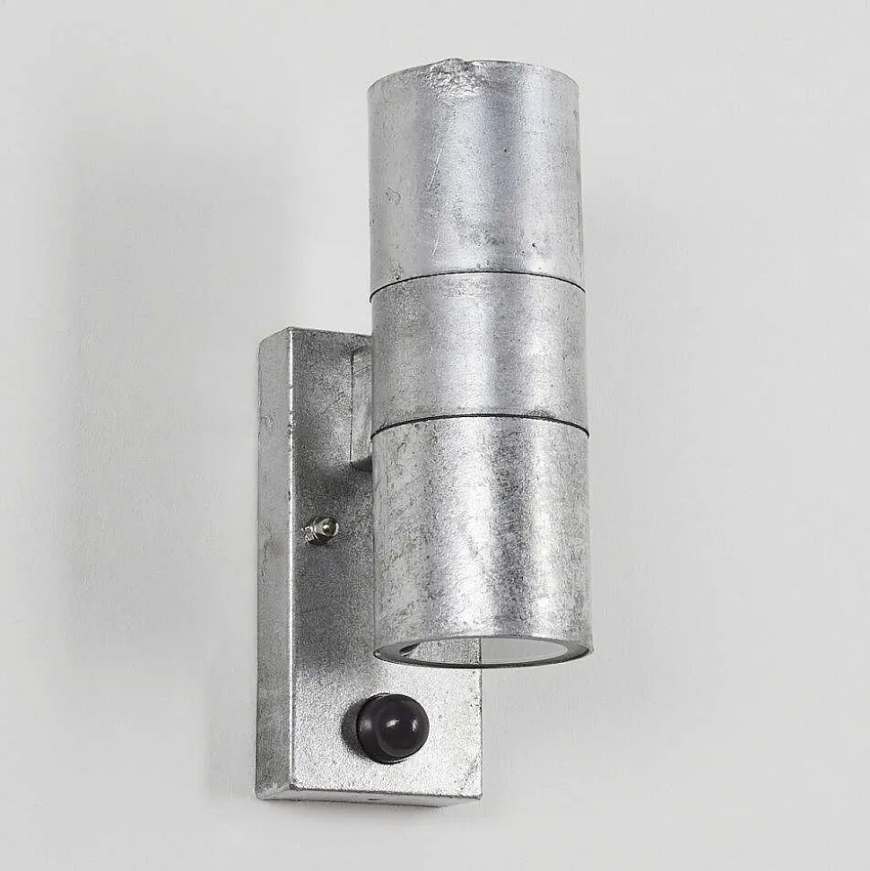 Applique Murale D'Exterieur Bessiebelle Zingue, 2 Lumieres, Detecteur De Mouvement