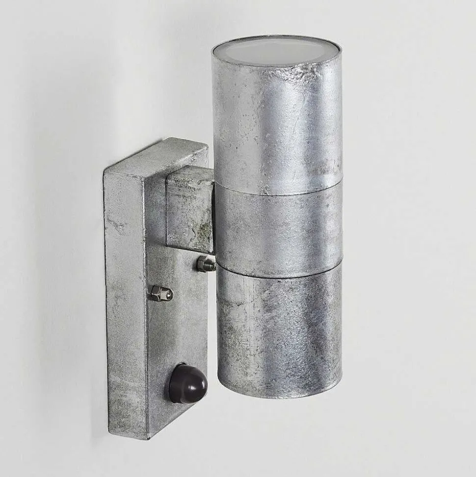 Applique Murale D'Exterieur Bessiebelle Zingue, 2 Lumieres, Detecteur De Mouvement