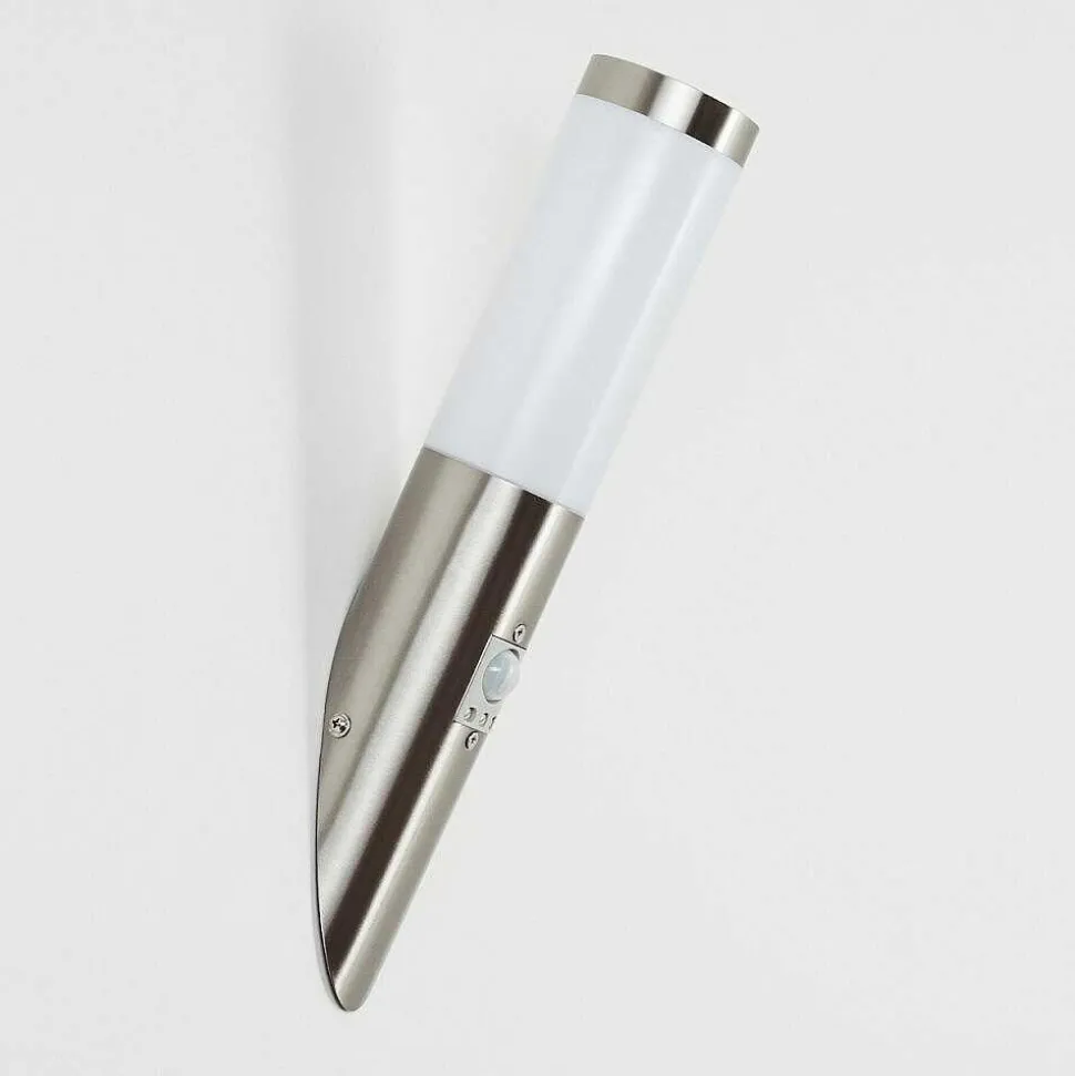 Applique Murale D'Exterieur Sessa Nickel Mat, 1 Lumiere, Detecteur De Mouvement