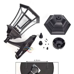 Applique Murale D'Exterieur Etoe Noir, 1 Lumiere, Detecteur De Mouvement