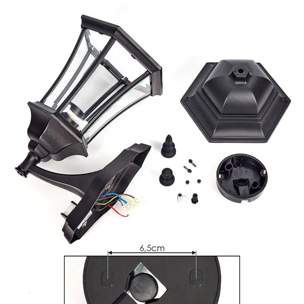 Applique Murale D'Exterieur Etoe Noir, 1 Lumiere, Detecteur De Mouvement