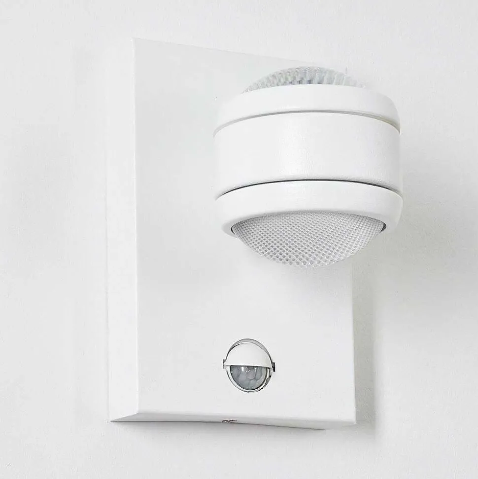 Applique Murale D'Exterieur Borlo Led Blanc, 2 Lumieres, Detecteur De Mouvement