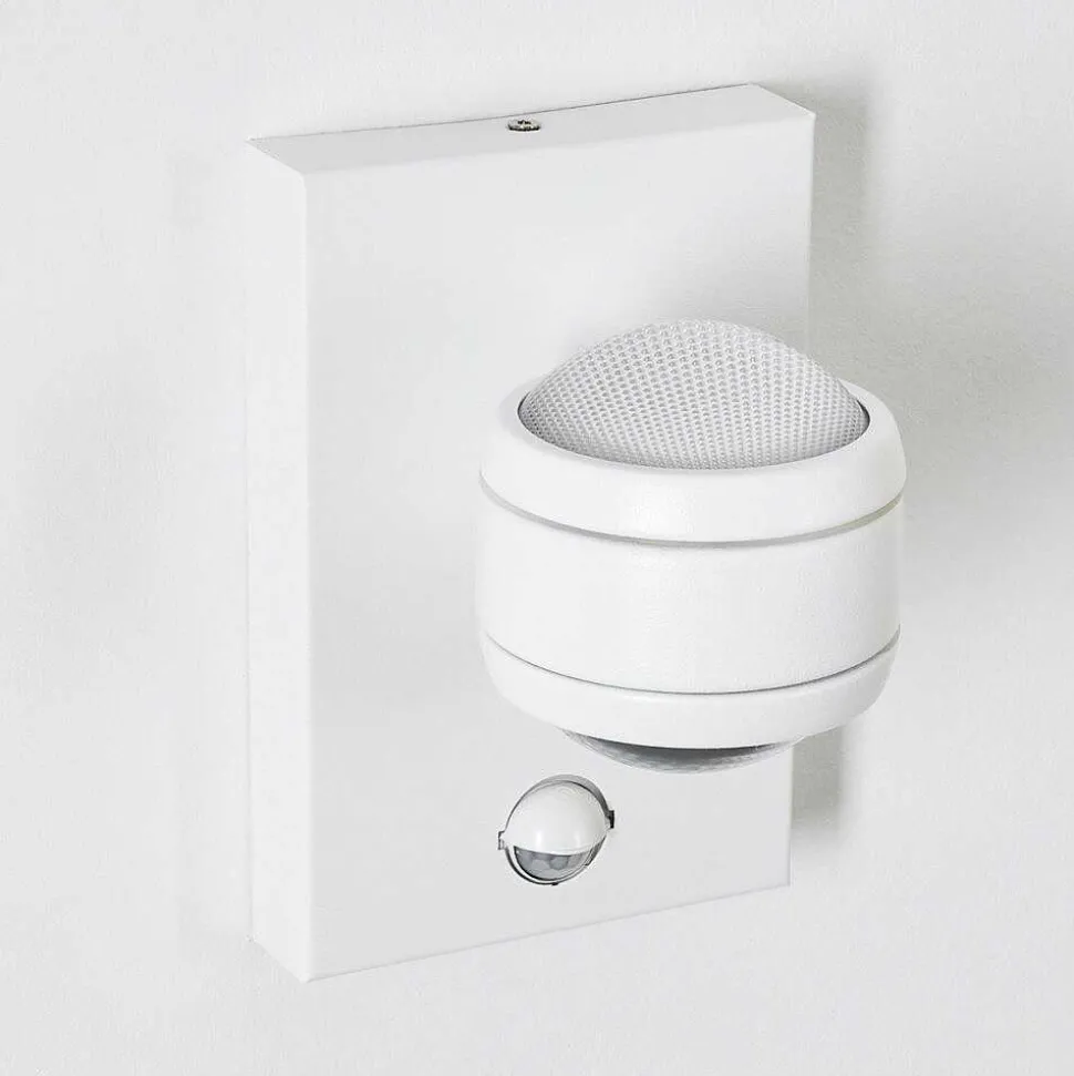 Applique Murale D'Exterieur Borlo Led Blanc, 2 Lumieres, Detecteur De Mouvement