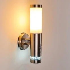 Applique Murale D'Exterieur Walise Acier Inoxydable, 1 Lumiere, Detecteur De Mouvement