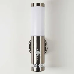 Applique Murale D'Exterieur Walise Acier Inoxydable, 1 Lumiere, Detecteur De Mouvement