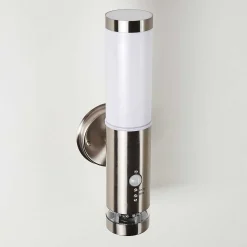 Applique Murale D'Exterieur Walise Acier Inoxydable, 1 Lumiere, Detecteur De Mouvement