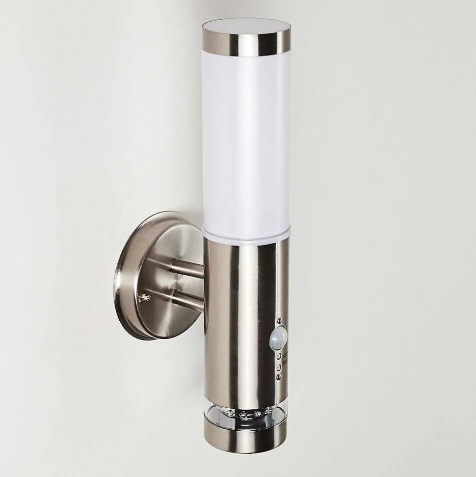 Applique Murale D'Exterieur Walise Acier Inoxydable, 1 Lumiere, Detecteur De Mouvement