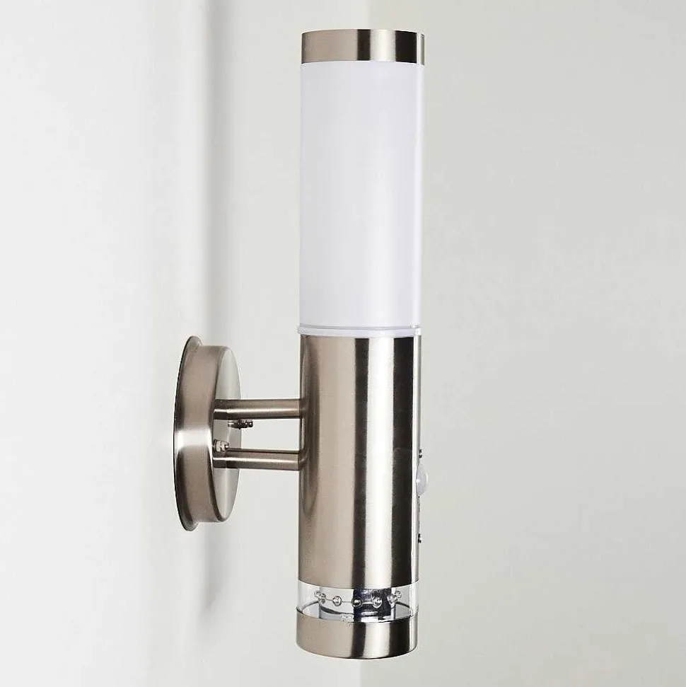 Applique Murale D'Exterieur Walise Acier Inoxydable, 1 Lumiere, Detecteur De Mouvement