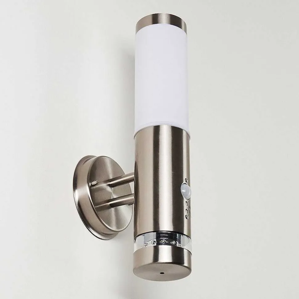 Applique Murale D'Exterieur Walise Acier Inoxydable, 1 Lumiere, Detecteur De Mouvement
