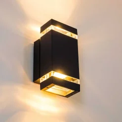 Applique Murale D'Exterieur Edevik Anthracite, 2 Lumieres