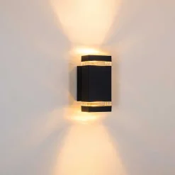 Applique Murale D'Exterieur Edevik Anthracite, 2 Lumieres