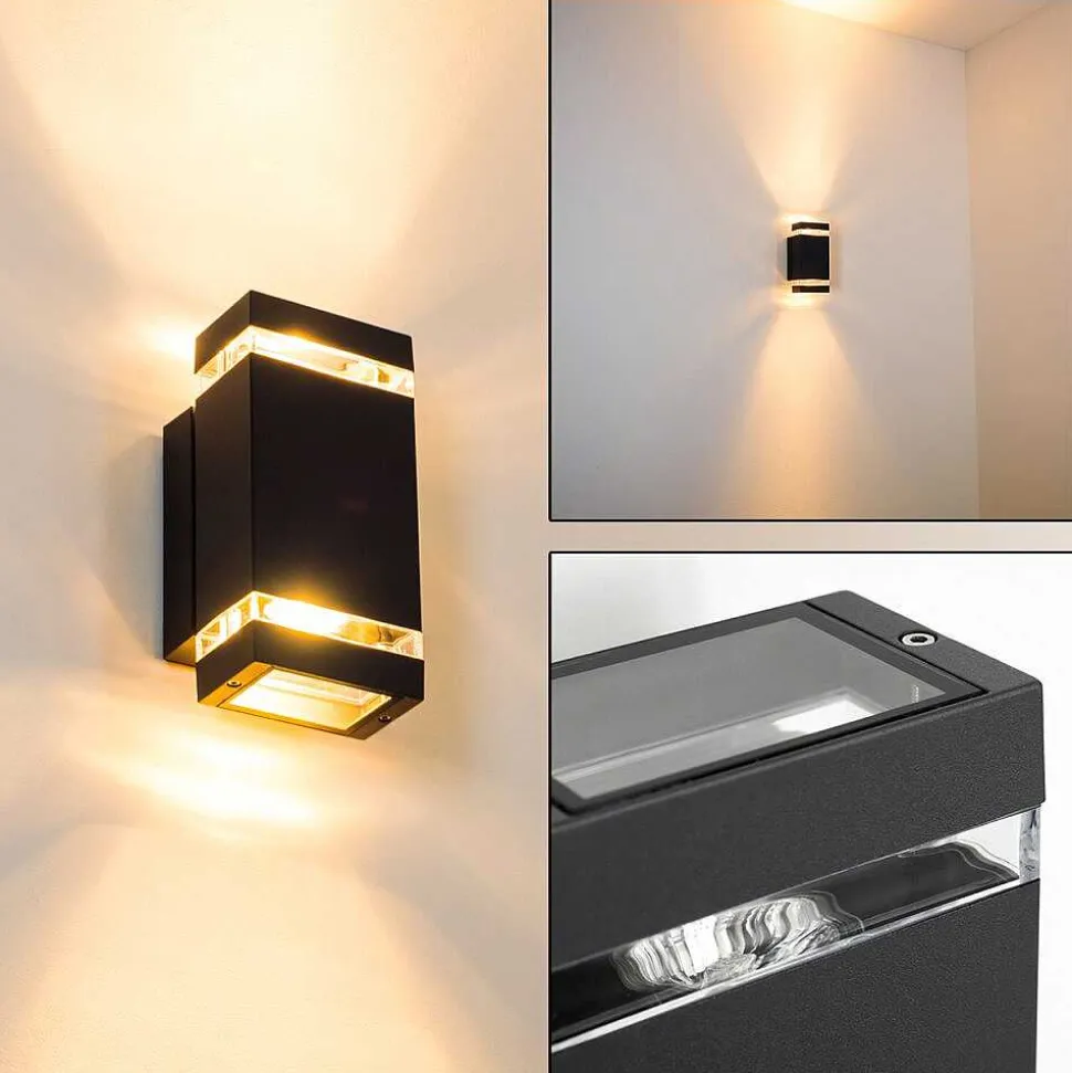 Applique Murale D'Exterieur Edevik Anthracite, 2 Lumieres