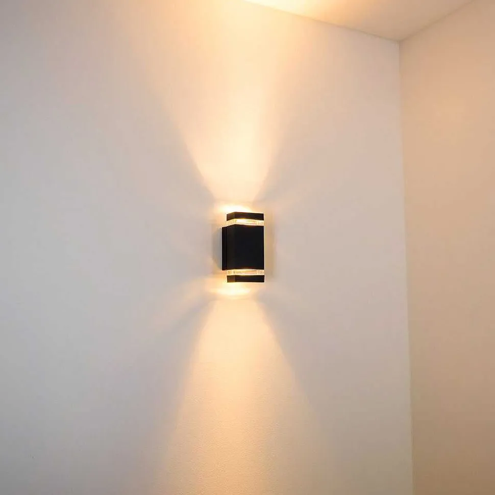 Applique Murale D'Exterieur Edevik Anthracite, 2 Lumieres