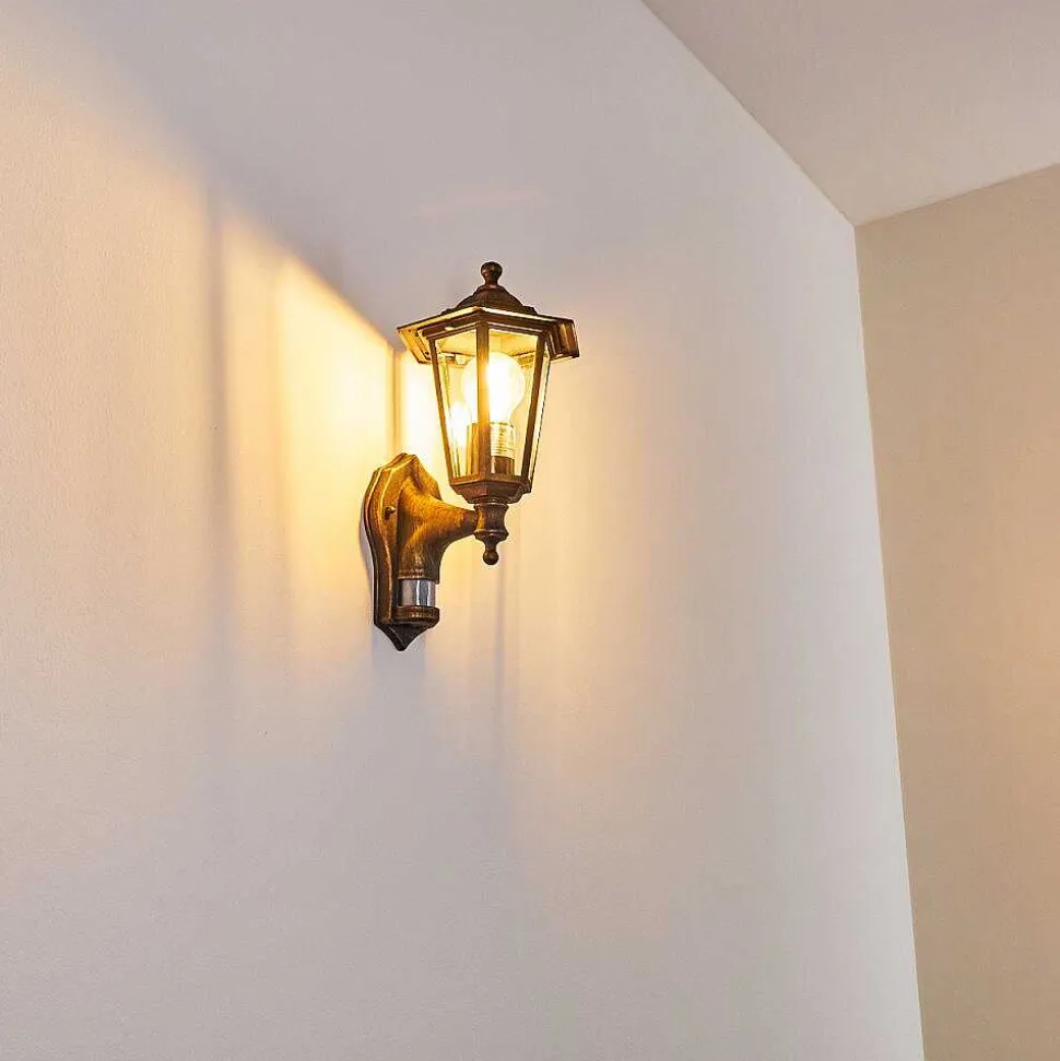 Applique Murale D'Exterieur Loria Brun Dore, 1 Lumiere