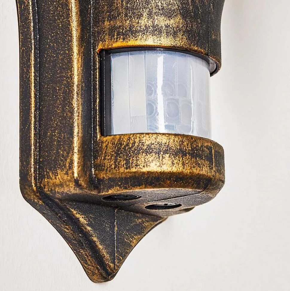 Applique Murale D'Exterieur Loria Brun Dore, 1 Lumiere