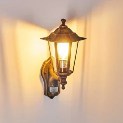 Applique Murale D'Exterieur Loria Brun Dore, 1 Lumiere