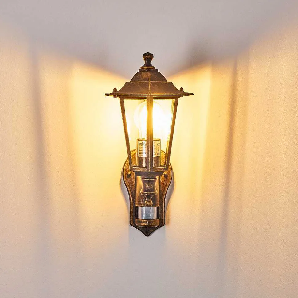 Applique Murale D'Exterieur Loria Brun Dore, 1 Lumiere