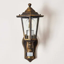 Applique Murale D'Exterieur Loria Brun Dore, 1 Lumiere