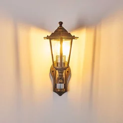 Applique Murale D'Exterieur Loria Brun Dore, 1 Lumiere