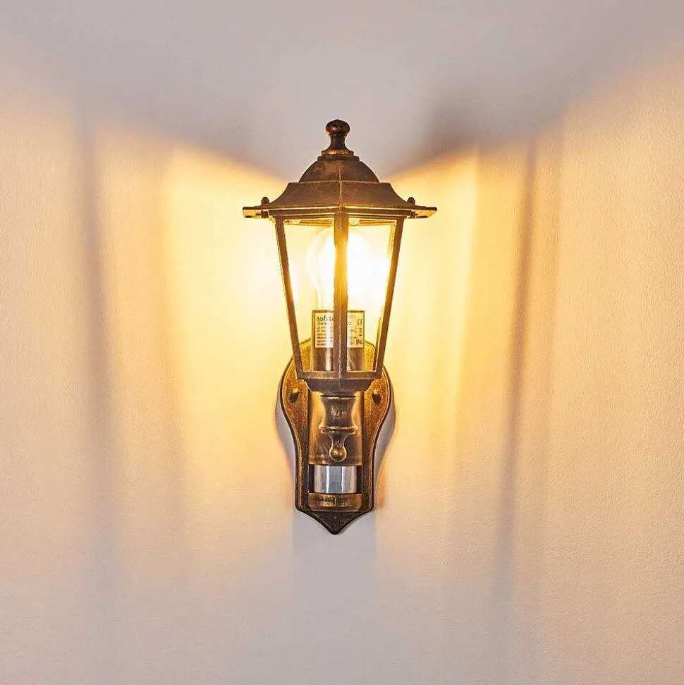 Applique Murale D'Exterieur Loria Brun Dore, 1 Lumiere