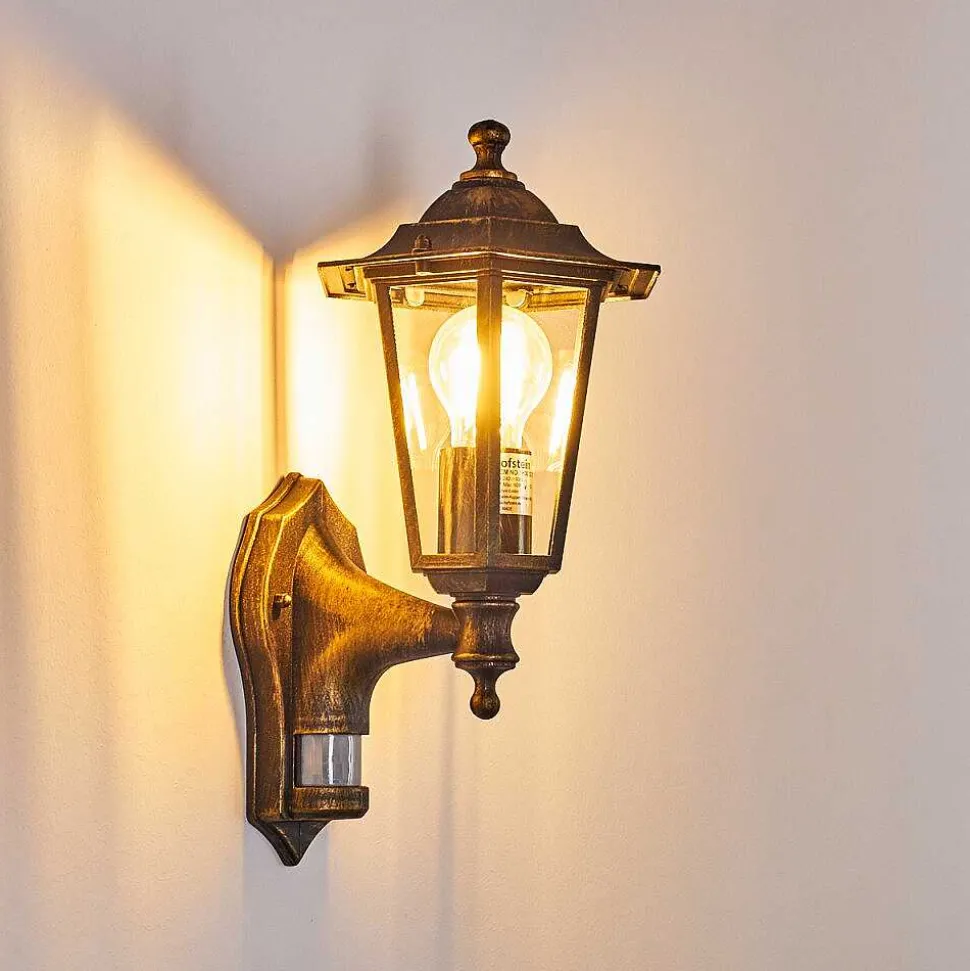 Applique Murale D'Exterieur Loria Brun Dore, 1 Lumiere