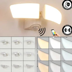 Applique Murale D'Exterieur Carnetin Led Blanc, 2 Lumieres, Detecteur De Mouvement