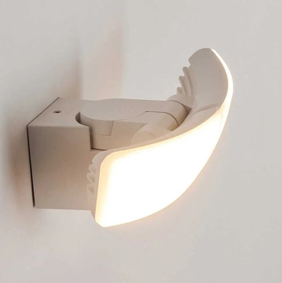 Applique Murale D'Exterieur Carnetin Led Blanc, 2 Lumieres, Detecteur De Mouvement