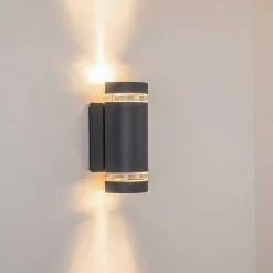 Applique Murale D'Exterieur Tagish Anthracite, 2 Lumieres