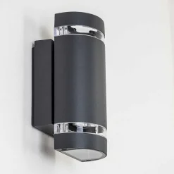 Applique Murale D'Exterieur Tagish Anthracite, 2 Lumieres