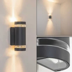 Applique Murale D'Exterieur Tagish Anthracite, 2 Lumieres