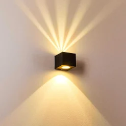 Applique Murale D'Exterieur Jonava Led Noir, 2 Lumieres