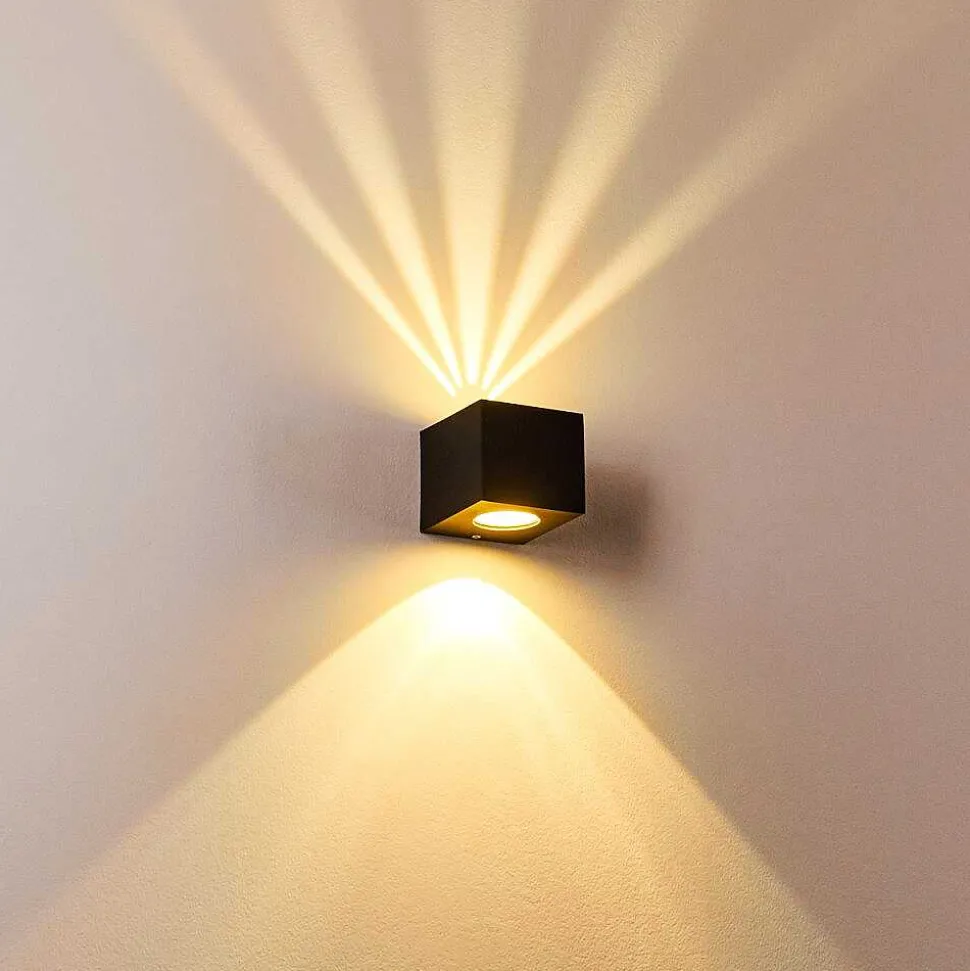 Applique Murale D'Exterieur Jonava Led Noir, 2 Lumieres