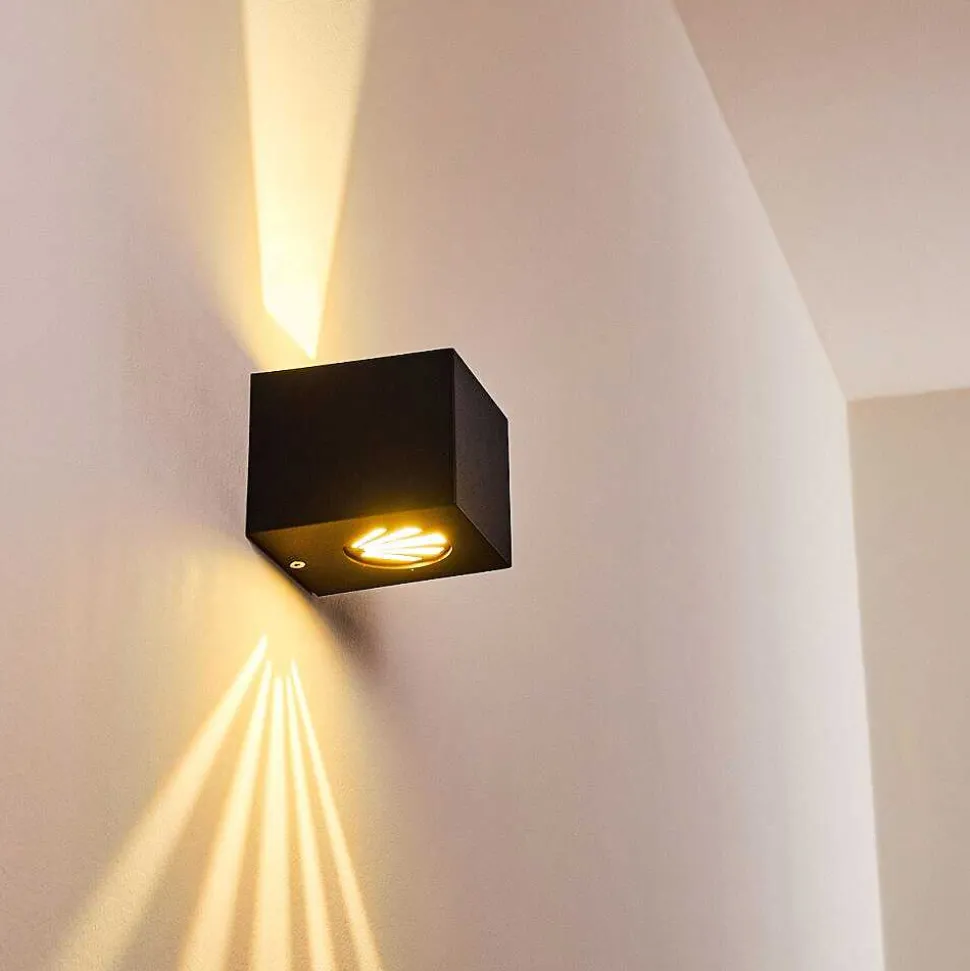 Applique Murale D'Exterieur Jonava Led Noir, 2 Lumieres