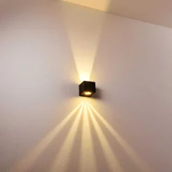 Applique Murale D'Exterieur Jonava Led Noir, 2 Lumieres